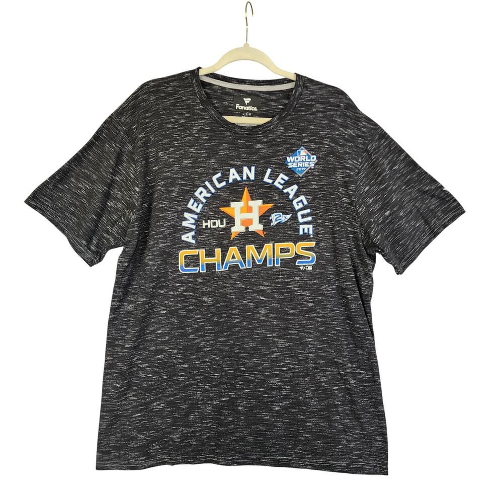 Fanatics Mens Houston Astros‎ 2019 World Series T Shirt Size Large Space Dye MLB